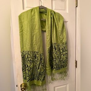 Gorgeous green and black scarf